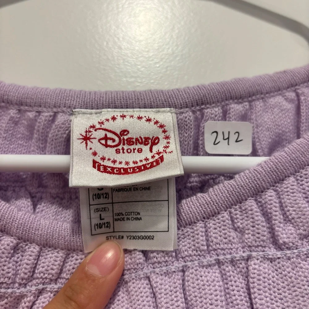 Disney Store Exclusive Girls Purple Knit Sweater Dress Princess‎ Belle Size L